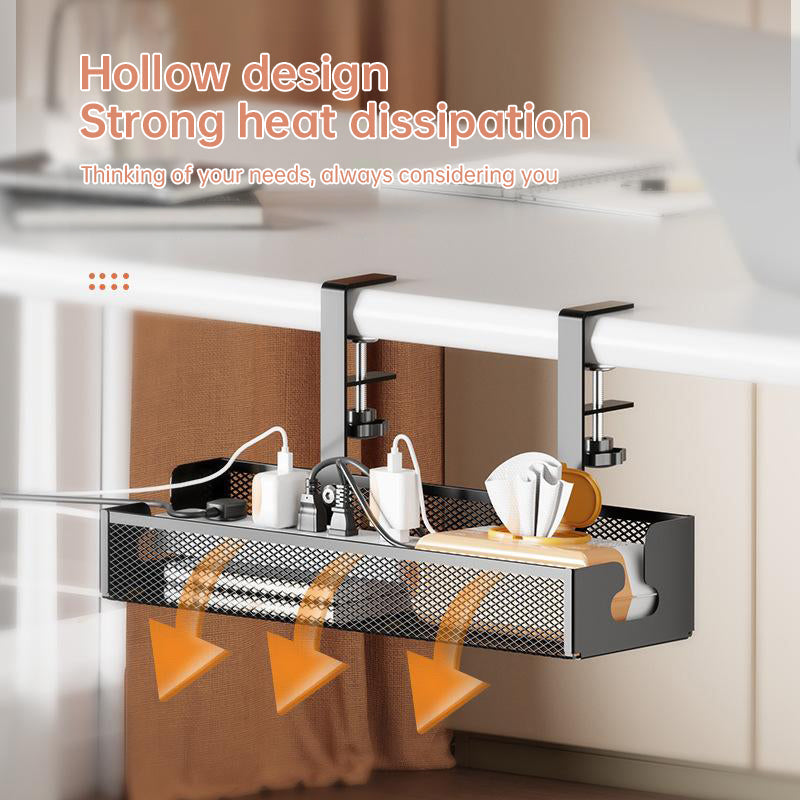 No-Drill Under-Desk Cable Management Tray