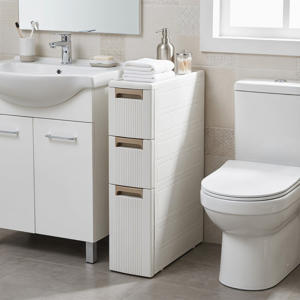 Narrow Storage Cabinet – 3 or 4 Drawers