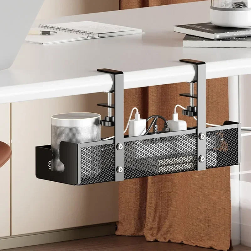 No-Drill Under-Desk Cable Management Tray