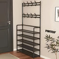5-Tier Entryway Shoe Rack with Coat Hooks
