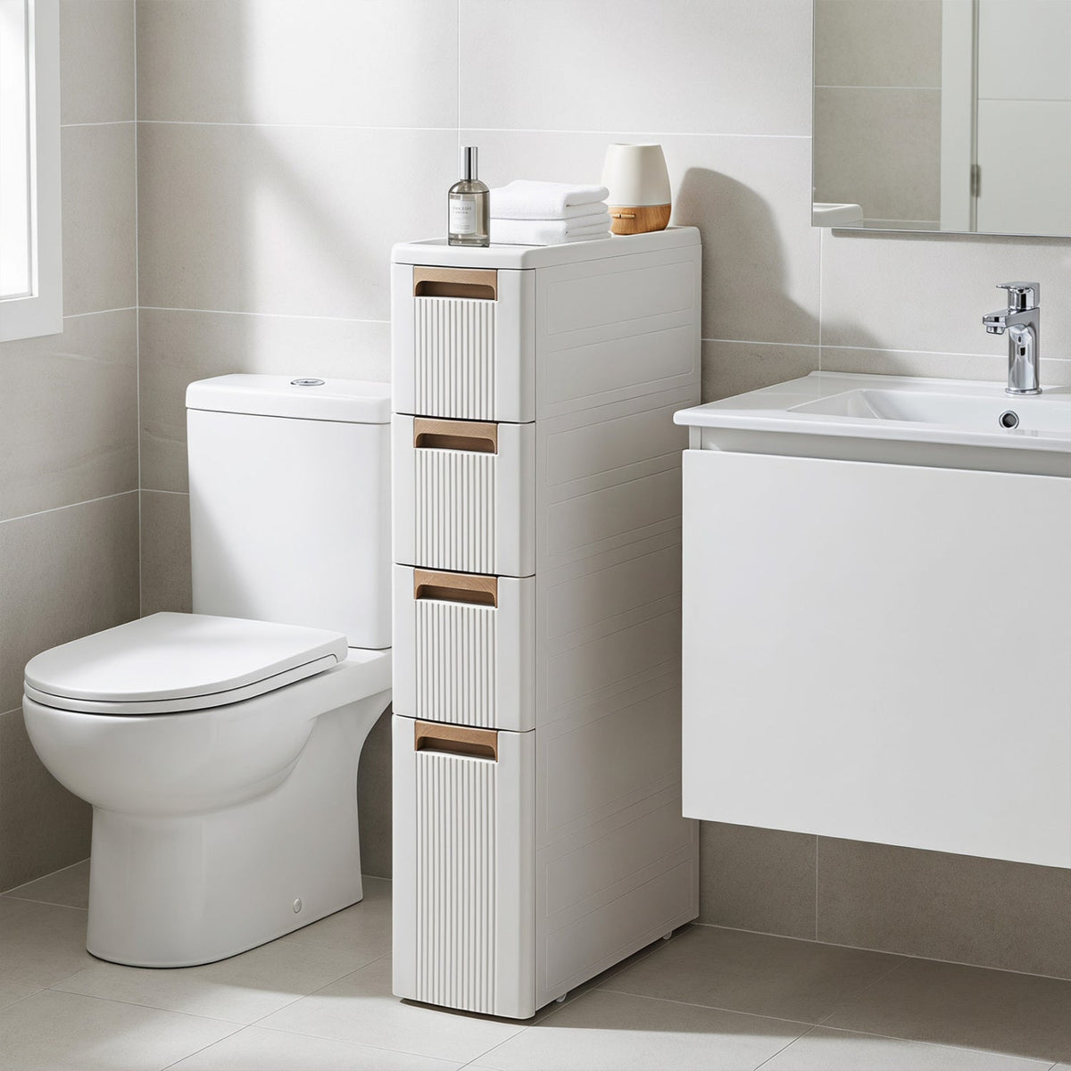 Narrow Storage Cabinet – 3 or 4 Drawers