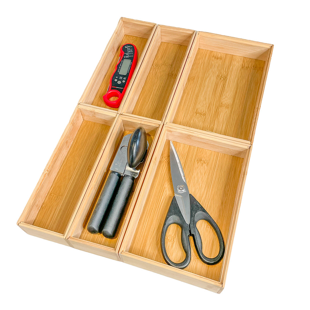 Bamboo Stackable Drawer Organizers