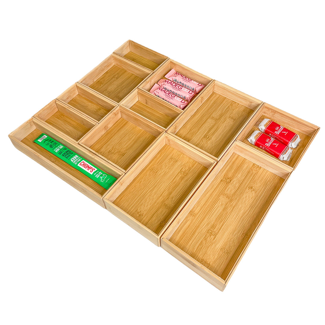 Bamboo Stackable Drawer Organizers