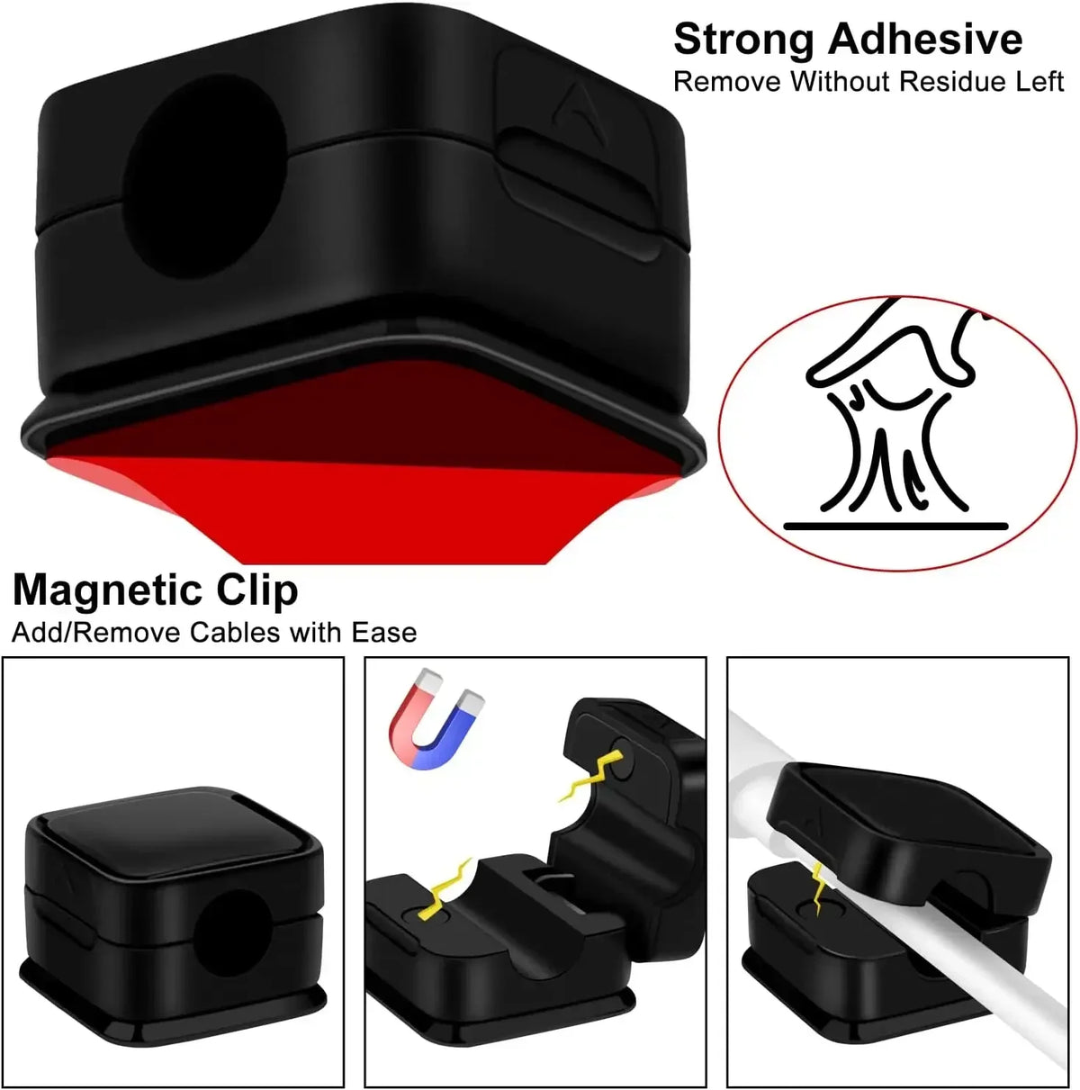 Adjustable Magnetic Cable Clips