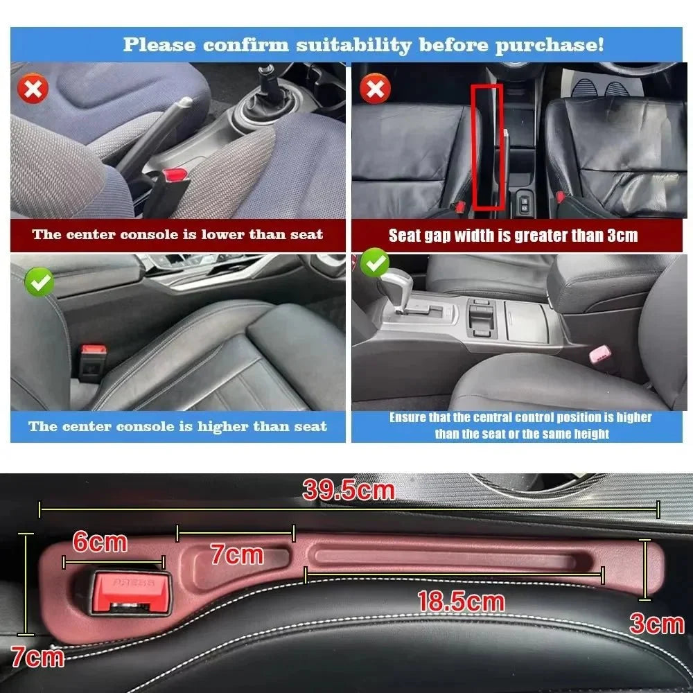 Car Seat Gap Filler | Crevice Storage Organizer for Cars
