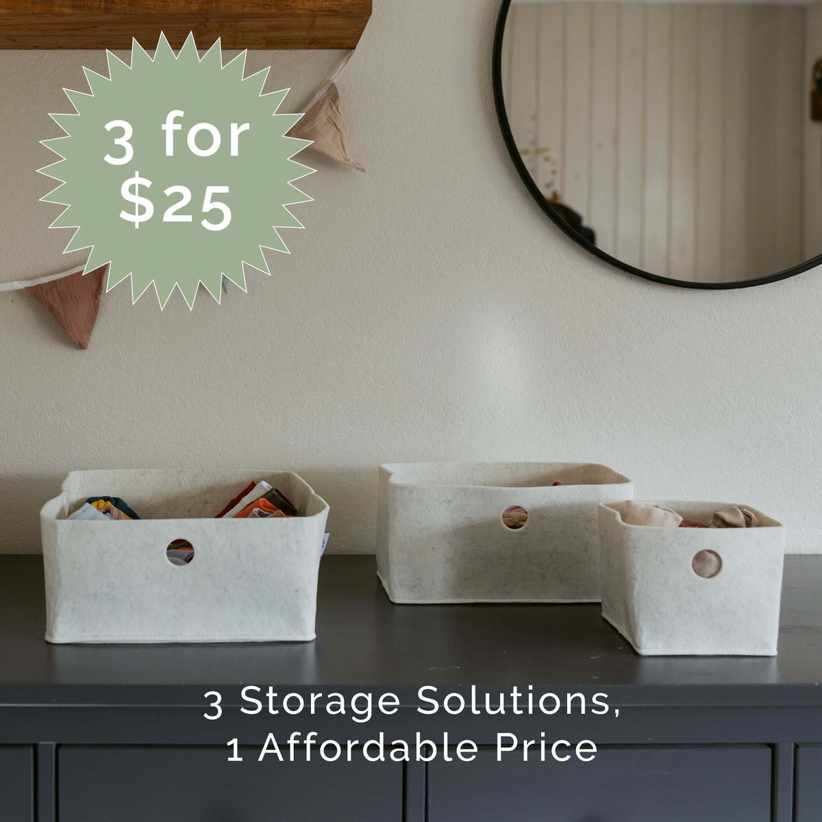 Felt Drawer Organizers – 3-Piece Set