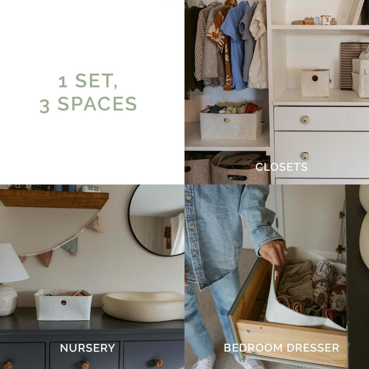 Felt Drawer Organizers – 3-Piece Set