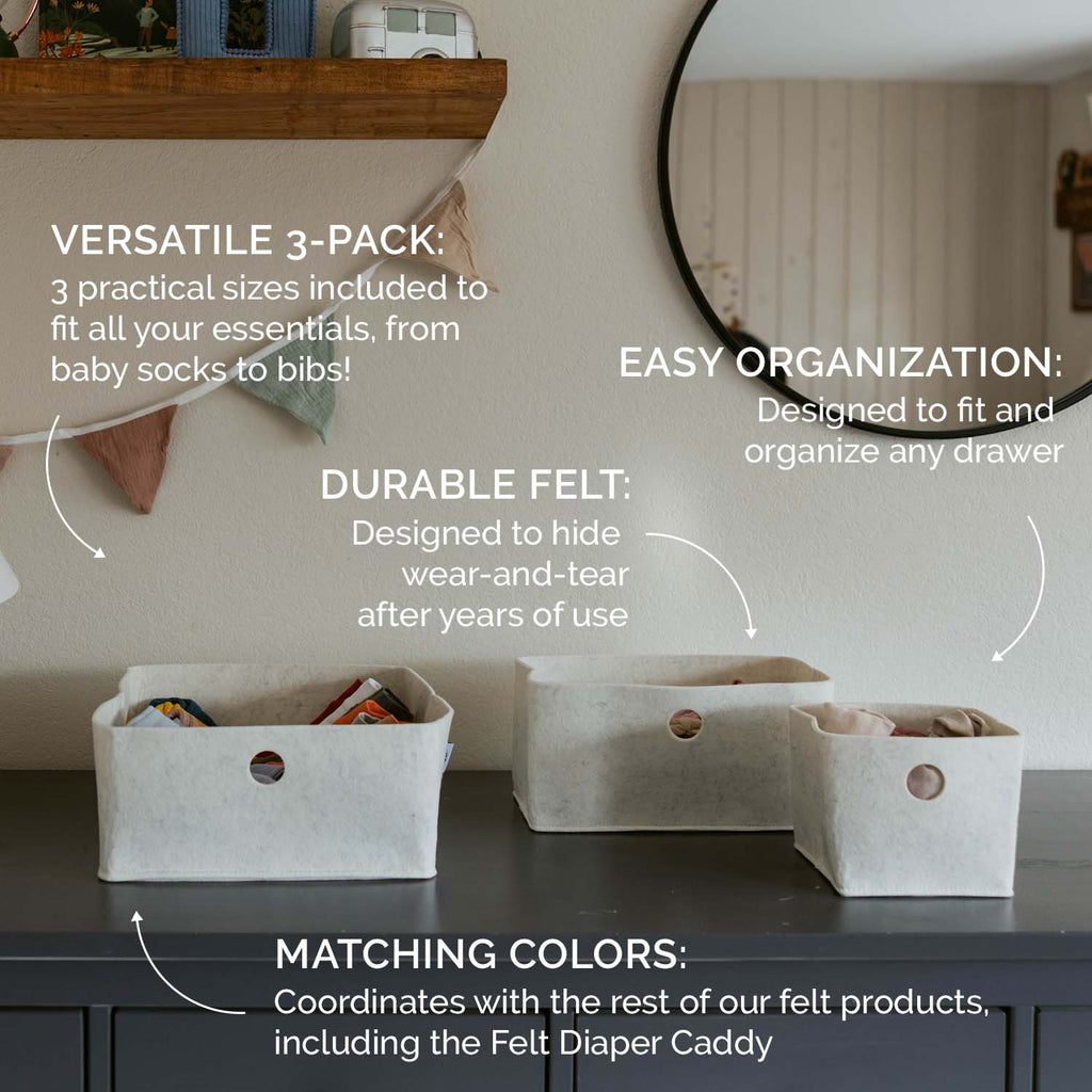 Felt Drawer Organizers – 3-Piece Set