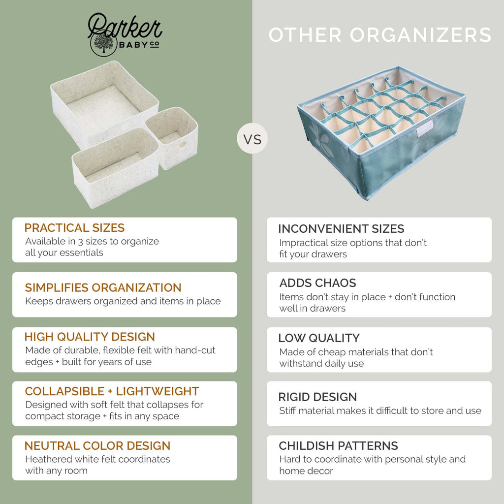 Felt Drawer Organizers – 3-Piece Set